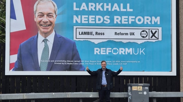 Ross Lambie, Reform UK’s candidate in the Hamilton, Larkhall & Stonehouse by-election