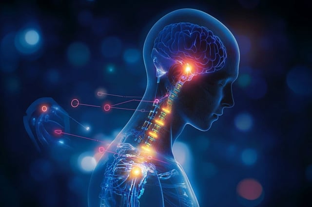 The implant was activated upon successful movements, resulting in significant benefits for arm and hand strength. Credit: Neuroscience News