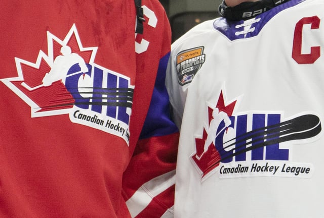 Team logos are shown following the CHL Top Prospects Game in Hamilton, Ont. on January 16, 2020. The Quebec Major Junior Hockey League's Rimouski Océanic will host the 2025 Memorial Cup.