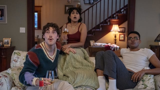 Jack Innanen, Amita Rao and Owen Thiele in "Adults." (Rafy/FX)