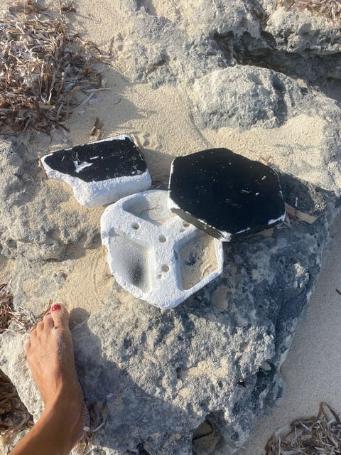 Turks and Caicos resident Morgan May Luker took this photo of SpaceX Starship debris on the north end of the island of Providenciales, an area called Wheeland, on January 19.
