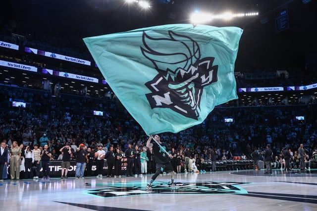 May 17, 2025; Brooklyn, New York, USA;  The New York Liberty are introduced prior to the game against the Las Vegas Aces at Barclays Center. Mandatory Credit: Wendell Cruz-Imagn Images/File Photo