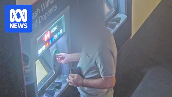 a cctv imageof a man at an atm machine who was later arrested for tampering with the device
