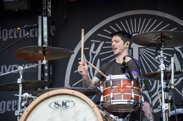 Daniel Williams of The Devil Wears Prada performs during the Rock On The Range festival at Columbus Crew Stadium on May 16, 2015, in Columbus, Ohio. (Photo by Amy Harris/Invision/AP)