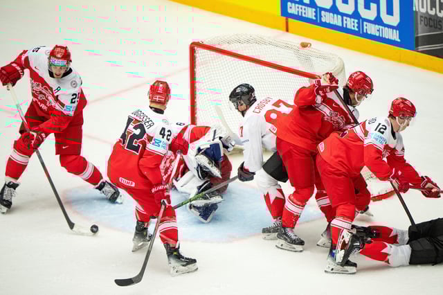Ice Hockey - IIHF World Championships - Quarter Finals - Canada v Denmark - Jyske Bank Boxen Arena, Herning, Denmark - May 22, 2025 General view during the match Bo Amstrup/Ritzau Scanpix via REUTERS