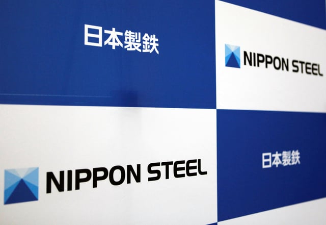 The logos of Nippon Steel Corp. are didplayed at the company headquarters in Tokyo, Japan March 18, 2019. Picture taken March 18, 2019.  REUTERS/Yuka Obayashi