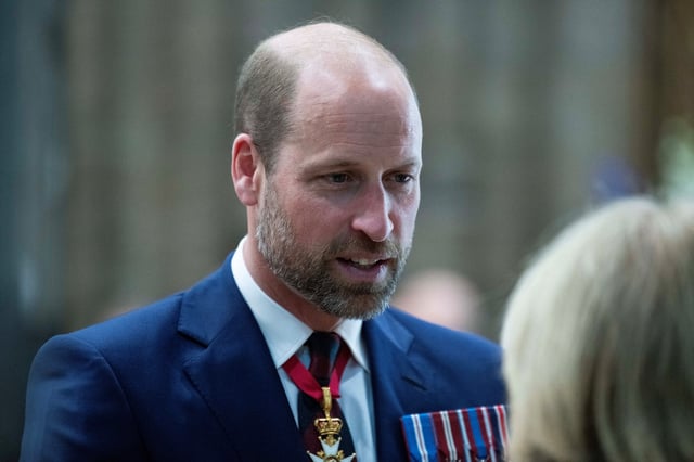 Britain's William, Prince of Wales, attends a Service of Thanksgiving to mark the 80th Anniversary of VE Day at Westminster Abbey, in London, Britain May 8, 2025.  JULIAN SIMMONDS/Pool via REUTERS/File Photo