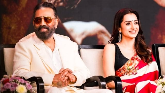 Kamal Haasan and Trisha Krishnan are promoting their upcoming film Thug Life together.