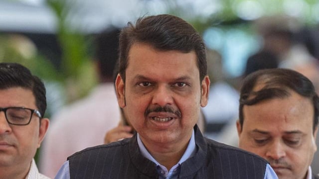 Mumbai, India - July 18, 2023: Deputy Chief Minister of Maharashtra Devendra Fadnavis step in on the Second day of the monsoon session at Vidhan Bhavan in Mumbai, India, on Tuesday, July 18, 2023. (Photo by Satish Bate/ Hindustan Times) (Hindustan Times)