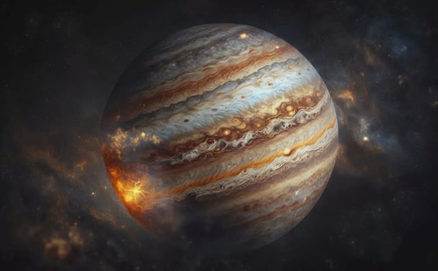 A close up jupiter planet of the solar system