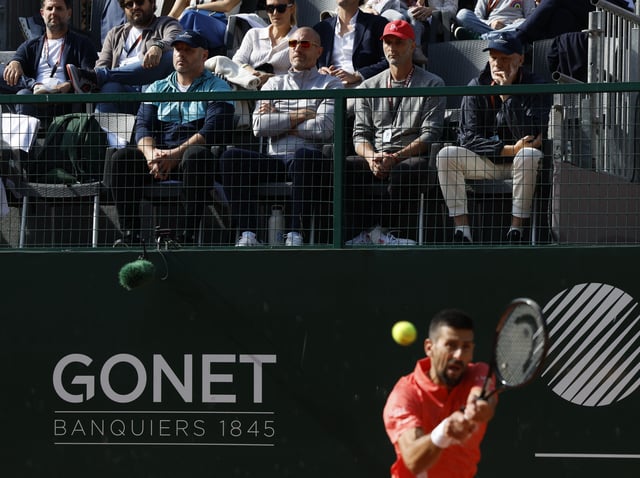 Tennis - Geneva Open - Tennis Club de Geneve, Geneva, Switzerland - May 23, 2025  Serbia's Novak Djokovic in action during his semi final match against Britain's Cameron Norrie REUTERS/Stefan Wermuth