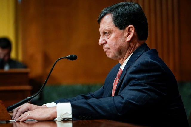 Frank Bisignano at a Senate Committee on Finance hearing to examine his nomination to be commissioner of the Social Security Administration on March 25, 2025.