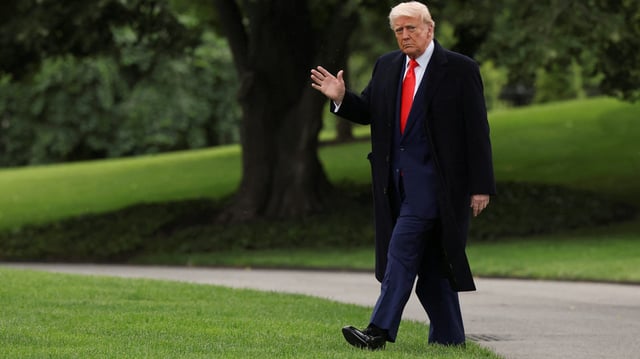 President Trump leaves White House