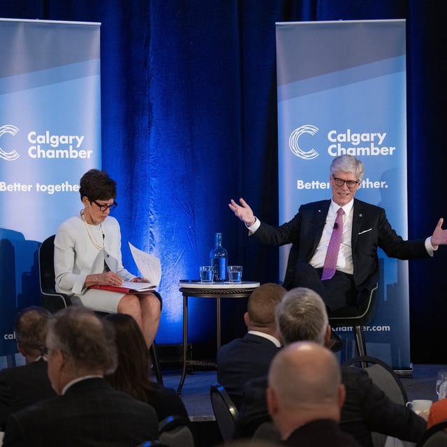 Minister of Energy and Natural Resources, Tim Hodgson speaks at the Calgary Chamber of Commerce in Calgary, Alberta May 23, 2025. Todd Korol/The Globe and Mail