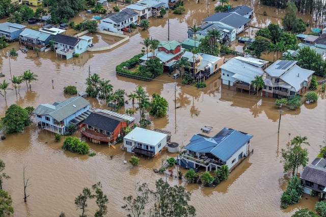 Flooding is seen in Port Macquarie, New South Wales, Friday, May 23, 2025. (AAP Image/Lindsay Moller) NO ARCHIVING