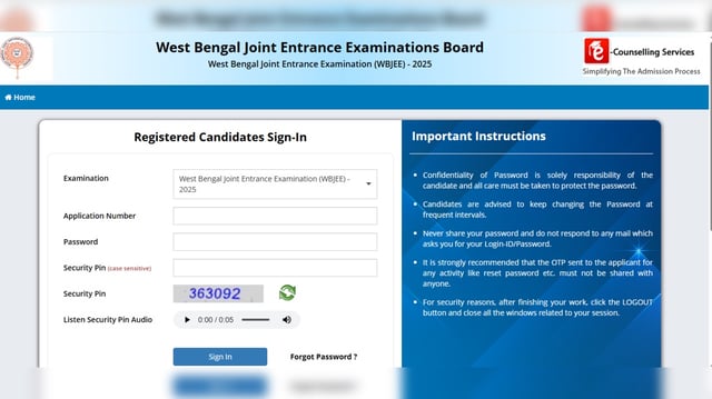 WBJEE 2025 OMR Sheet, Recorded Responses Out at wbjeeb.nic.in