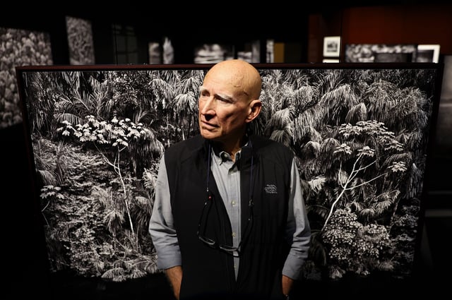 Brazilian documentary photographer Sebastião Salgado at a preview of his exhibit Amazônia at the California Science Center on October 19, 2022, in Los Angeles.