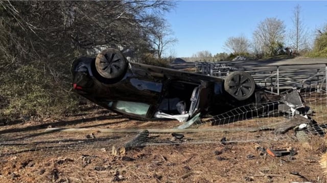 Crashed Tesla