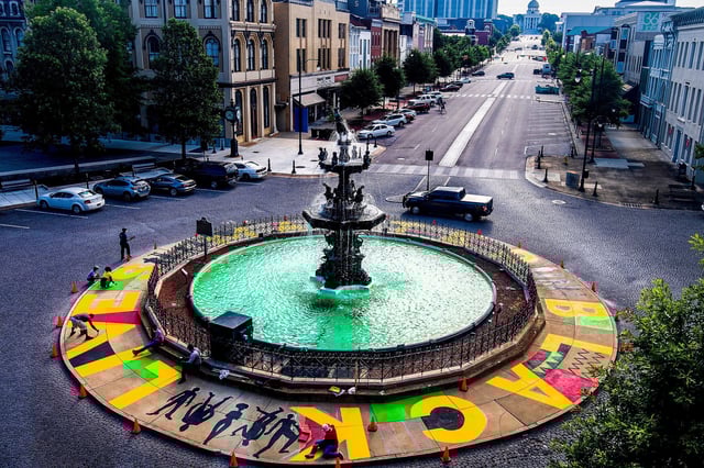 Montgomery, Alabama's mural was painted in 2020 at a place people once were sold into slavery.