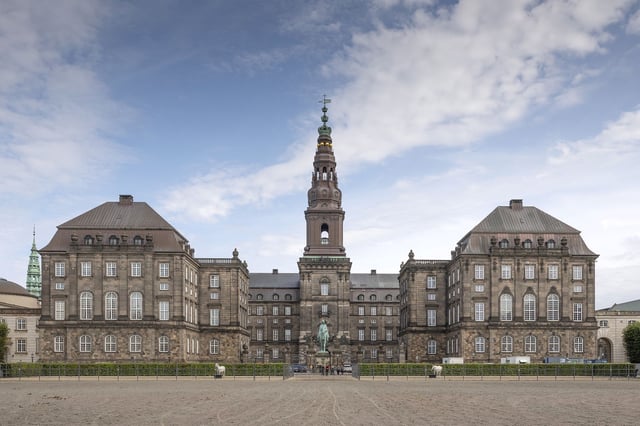 Christiansborg Palace, the seat of the Danish Parliament, in Copenhagen