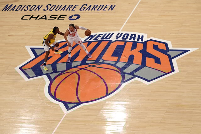 NEW YORK, NEW YORK - MAY 21: Jalen Brunson #11 of the New York Knicks is defended by Aaron Nesmith #23 of the Indiana Pacers during the third quarter in Game One of the Eastern Conference Finals of the 2025 NBA Playoffs at Madison Square Garden on May 21, 2025 in New York City.