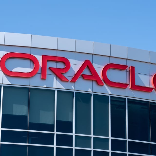 Oracle logo on building