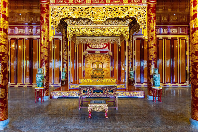 A file photo of the Nguyen Dynasty throne in Vietnam's Thái Hòa Palace.