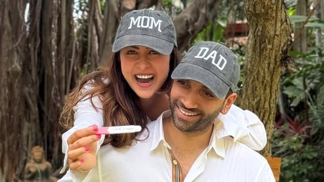 Malvika Raaj and her husband Pranav Bagga shared a series of pictures with the pregnancy announcement.