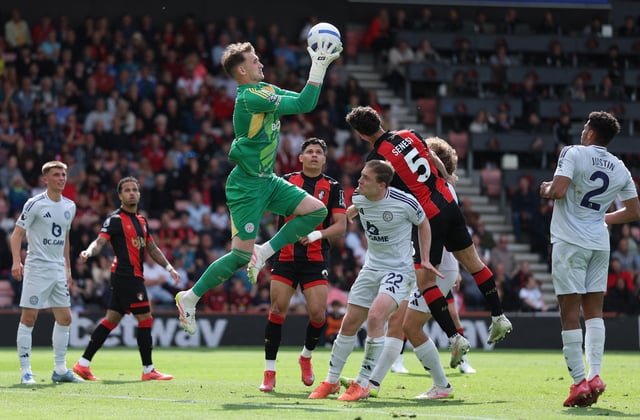 Soccer Football - Premier League - AFC Bournemouth v Leicester City - Vitality Stadium, Bournemouth, Britain - May 25, 2025 Leicester City's Jakub Stolarczyk in action Action Images via Reuters/John Sibley