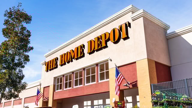 Exterior view of The Home Depot store.