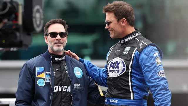 Jimmie Johnson and Tom Brady were introduced during the NTT IndyCar Series 109th Running Of The Indianapolis 500 at Indianapolis Motor Speedway on May 25, 2025, in Indianapolis, Indiana. 