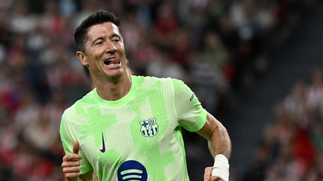 Beim 3:0 am letzten Spieltag schießt Lewandowski Bilbao quasi im Alleingang ab.