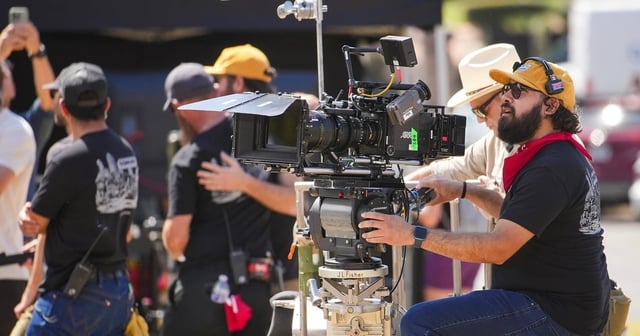 Charles Steen, an operator during a film production showcase hosted on the Texas Capitol grounds on Wednesday, March 12, 2025.