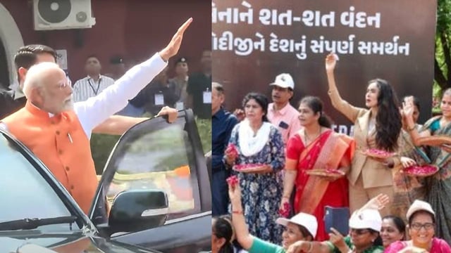 PM narendra modi Vadodara Road Show | Image: Video Grab