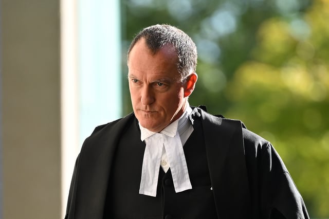 Barrister Colin Mandy SC arrives to the Latrobe Valley Magistrates Court in Morwell, Victoria, Thursday, May 1, 2025. Erin Patterson is accused of murdering her former in-laws, Don and Gail Patterson, both 70, and Gail&#39;s sister Heather Wilkinson, 66. (AAP Image/James Ross) NO ARCHIVING