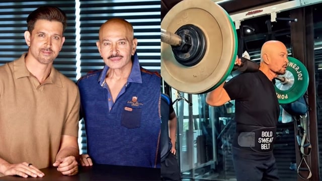 Hrithik Roshan is in awe of his father, Rakesh Roshan, who works hard in the gym.