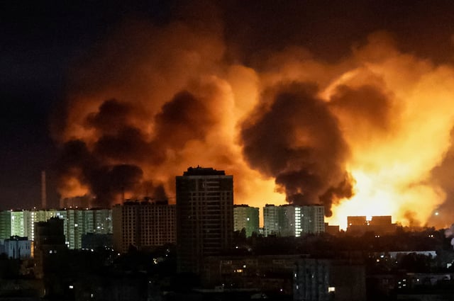 Frappe de drone russe sur Kiev, le 24 mai 2025.