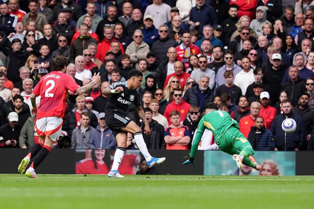 Aston Villa's Morgan Rogers (centre) scores after kicking the ball away from Manchester United goalkeeper Altay Bayindir only for the goal to be disallowed by referee Thomas Bramall during the Premier League match at Old Trafford, Manchester. Picture date: Sunday May 25, 2025. PA Photo. See PA story SOCCER Man Utd. Photo credit should read: Martin Rickett/PA Wire.

RESTRICTIONS: EDITORIAL USE ONLY No use with unauthorised audio, video, data, fixture lists, club/league logos or "live" services. Online in-match use limited to 120 images, no video emulation. No use in betting, games or single club/league/player publications.