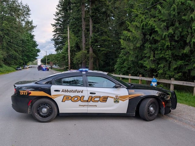 Abbotsford police investigate a fatal stabbing at Larch Park in the 2600-block Beck Road Sunday night.