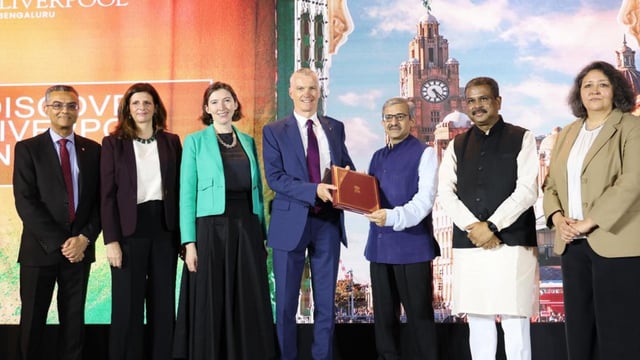The formal UGC approval was given to the University of Liverpool for opening its new campus in Bengaluru during an event attended by the Union Minister of Education Dharmendra Pradhan on Monday. (Handout)