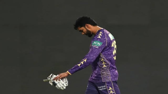 KKR batter Venkatesh Iyer returning to the pavilion | Image: AP