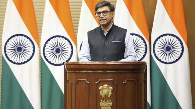 India's foreign secretary Vikram Misri at a press briefing in New Delhi on May 10 (AP FILE PHOTO)