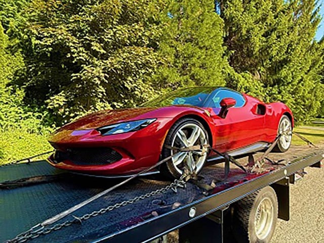A driver clocked going 124 km/h in a 50 km zone in a residential Langley neighbourhood got an excessive speeding ticket and had his Ferrari impounded for seven days.
