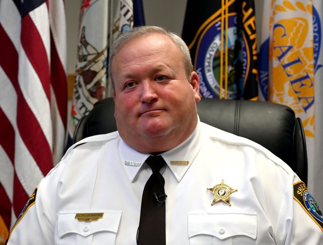 Culpeper County Sheriff Scott Jenkins speaks to AFP during an interview at the Sheriff&#39;s Office in Culpeper, Virginia, a Second Amendment sanctuary some 75 miles (120 kilometers) from Washington, DC on January 16, 2020.