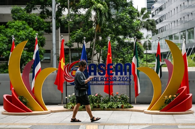 Logo de l'Asean, le 25 mai 2025 à Kuala Lumpur