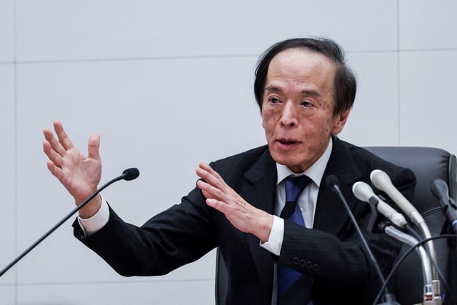 Bank of Japan Governor Kazuo Ueda attends a press conference after a BOJ policy meeting in Tokyo, Japan, May 1, 2025. REUTERS/Kim Kyung-Hoon/File Photo
