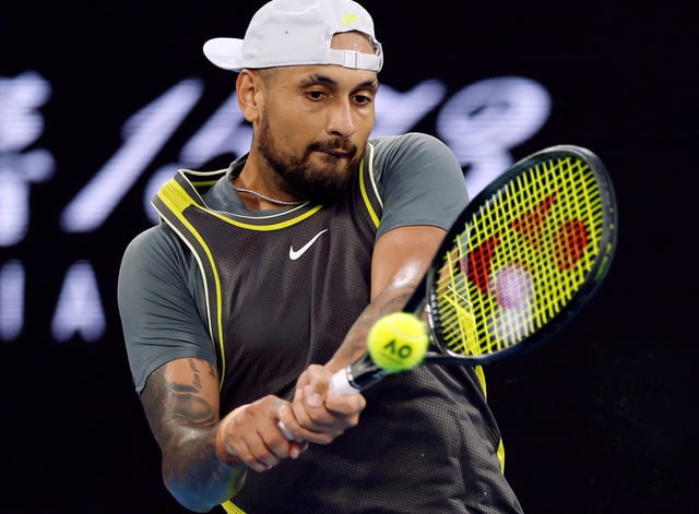 Tennis - Australian Open - Melbourne Park, Melbourne, Australia - January 13, 2025 Australia's Nick Kyrgios in action during his first round match against Britain's Jacob Fearnley REUTERS/Francis Mascarenhas/File Photo