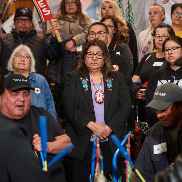 Nishnawbe Aski Nation leaders and community members gathered to drum between consultation sessions on Bill 5 at Queen’s Park last Thursday.