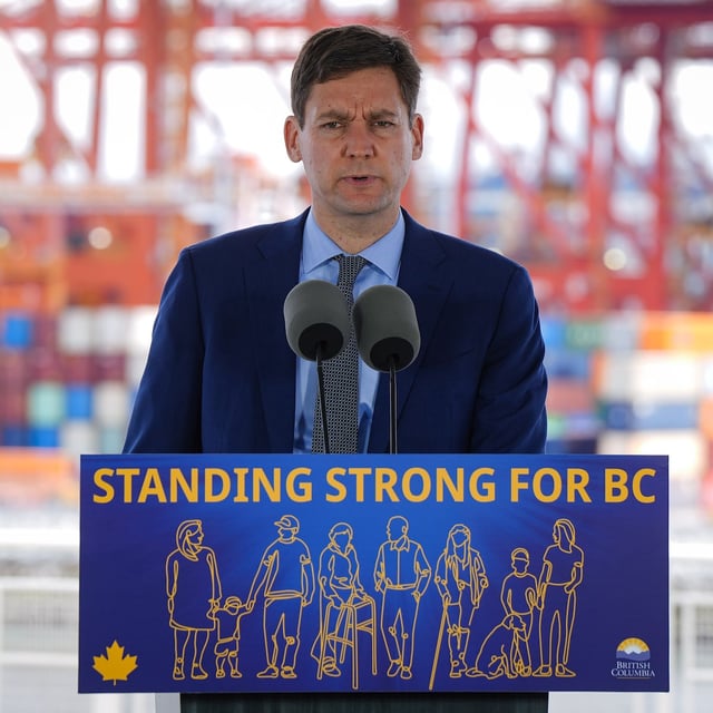 B.C. Premier David Eby speaks during an announcement about mining in the province, in Vancouver, on Monday, May 26, 2025. THE CANADIAN PRESS/Darryl Dyck