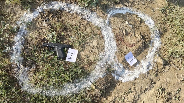 The Glock 9mm recovered from the accused at the encounter site on Monday (Sameer Sehgal/HT)